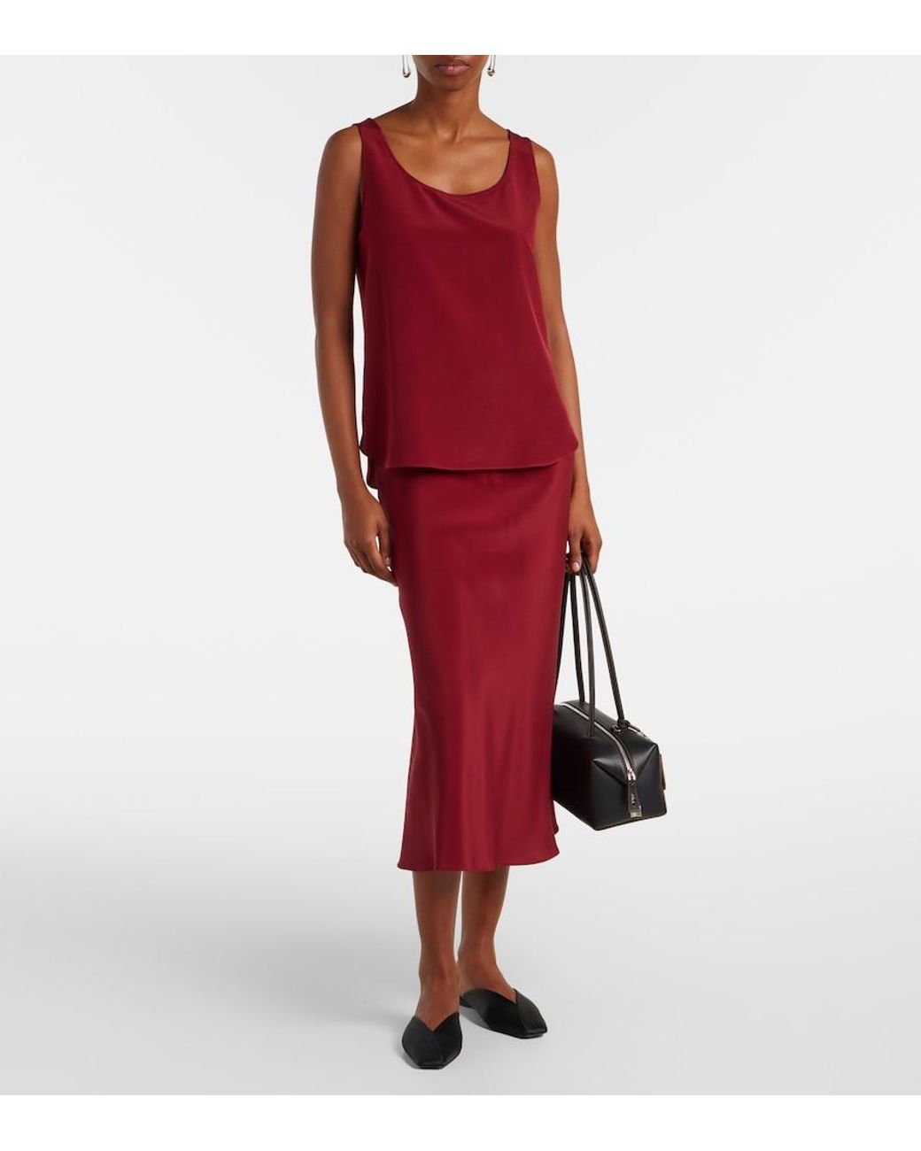 Max Mara Red Pecora Silk-Blend Top