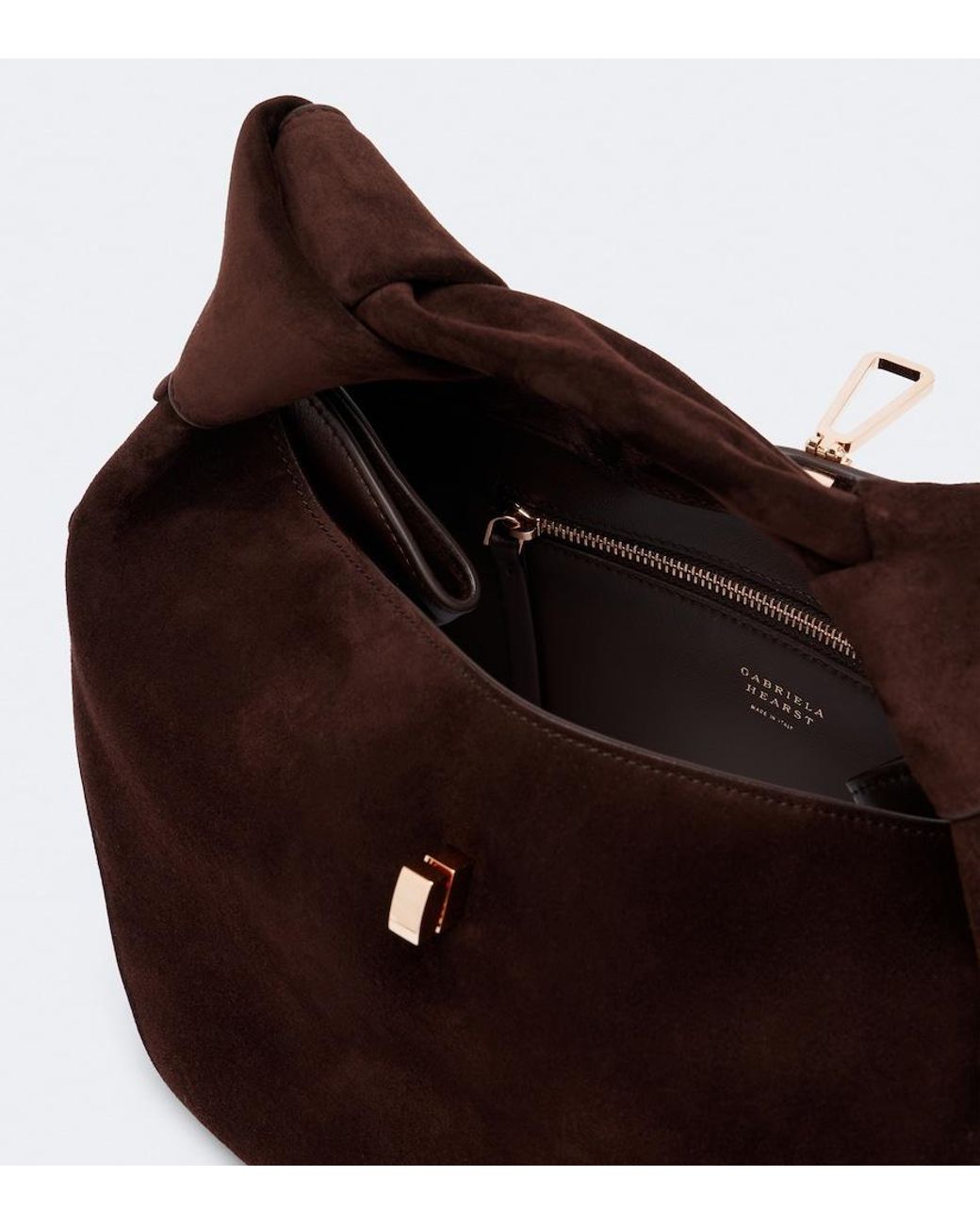 Gabriela Hearst Black Antonia Mini Suede Top Handle Bag