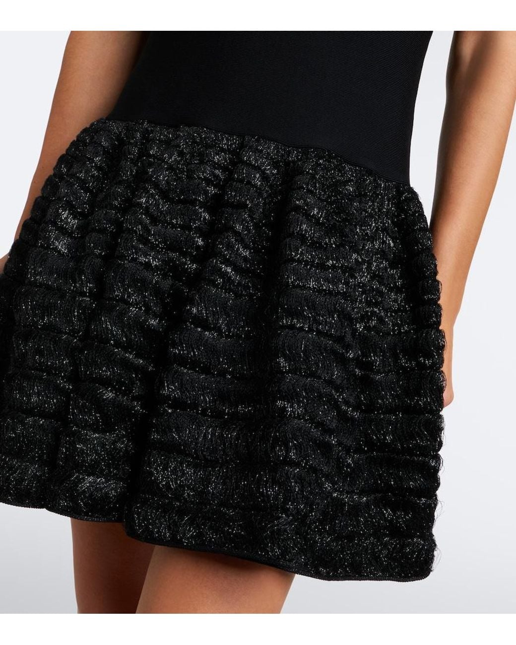 Jonathan Simkhai Black Savine Lame Minidress