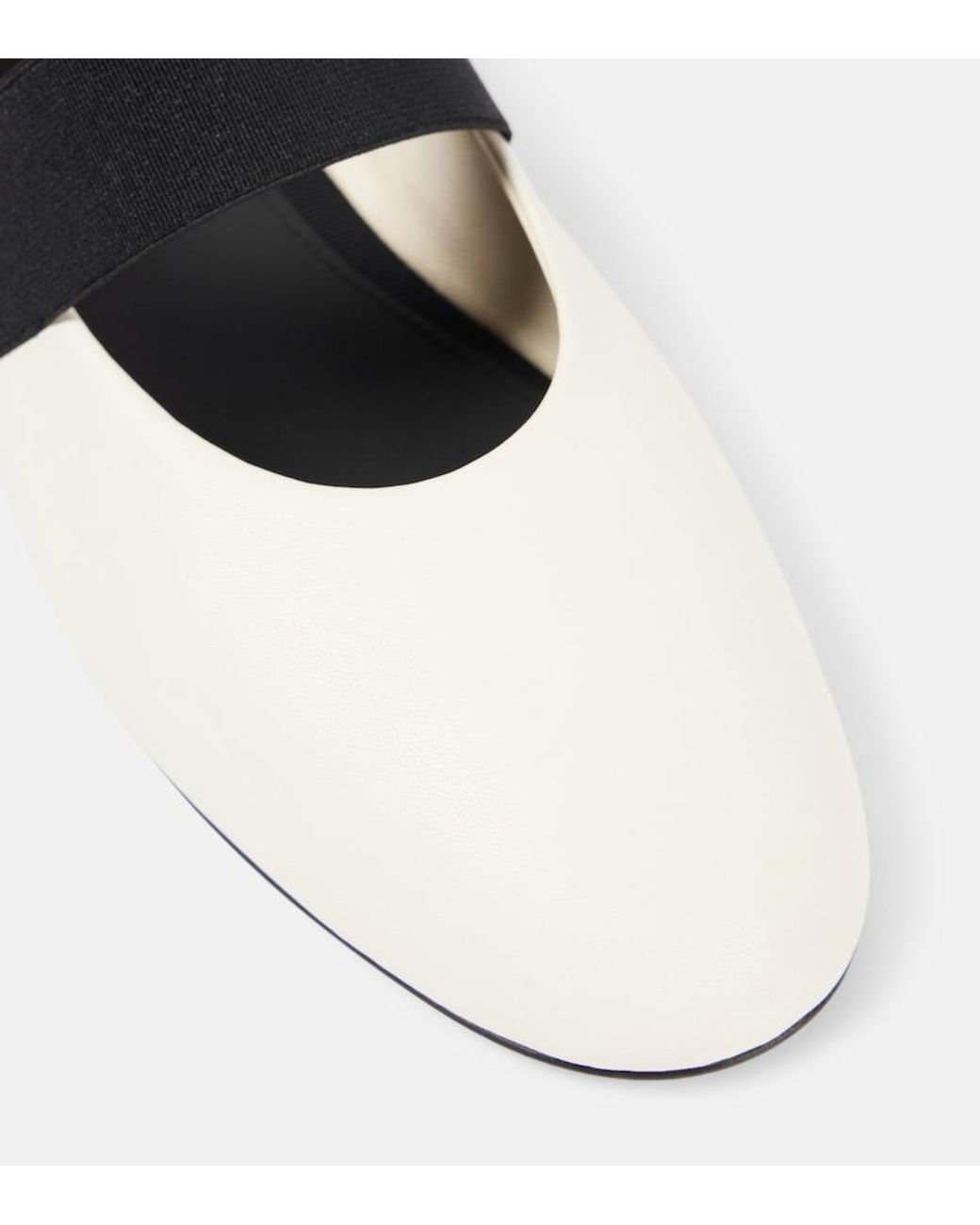 Co. White Leather Ballet Flats