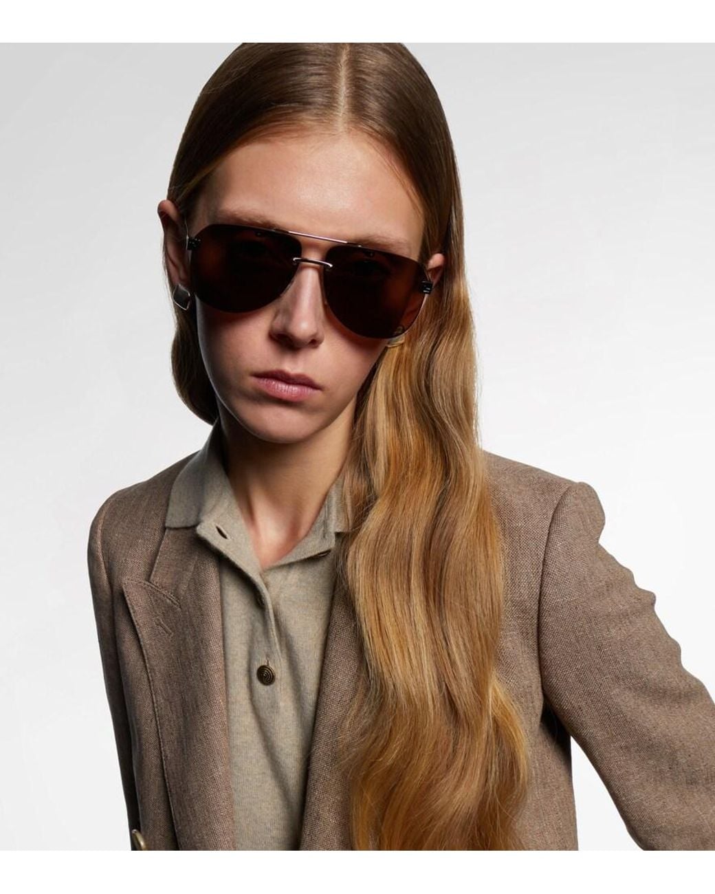 Fendi Brown Sky Aviator Sunglasses