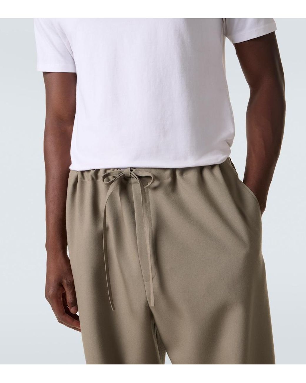 Calvin Klein Green Benjamin Wool Straight Pants for men