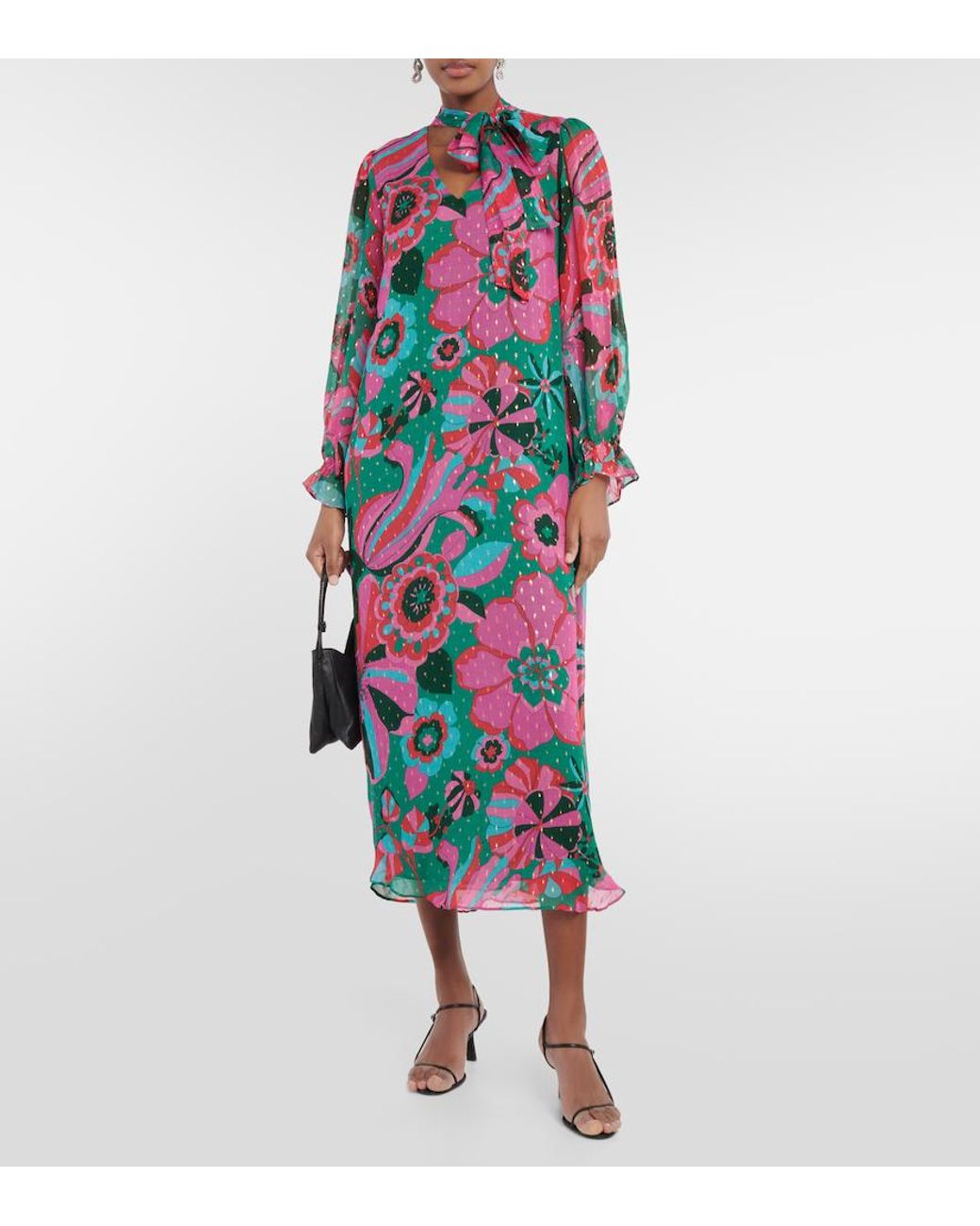 Rixo Multicolor Ferne Floral Georgette Maxi Dress