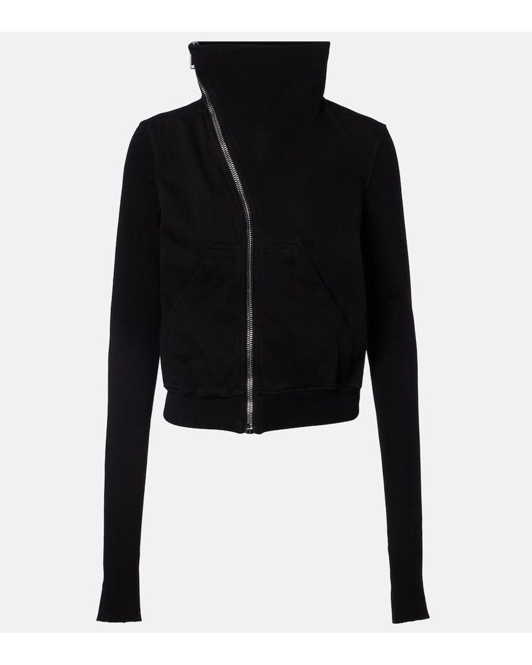 Rick Owens Black Belted Cotton Jersey Sweatshirt