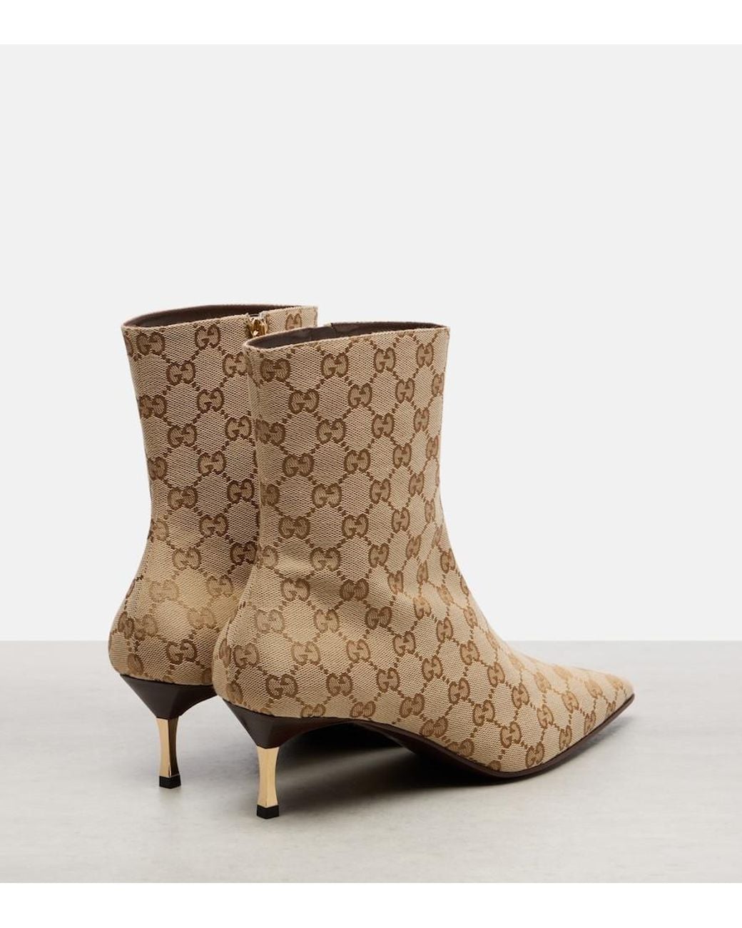 Gucci Natural Bombshell 55 Gg Canvas Ankle Boots