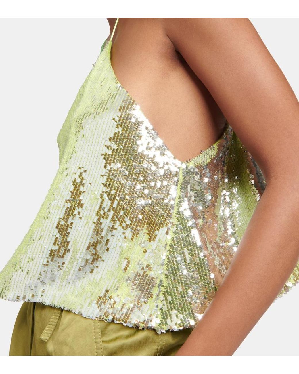 Dorothee Schumacher Green Glittering Nights Sequined Halterneck Top