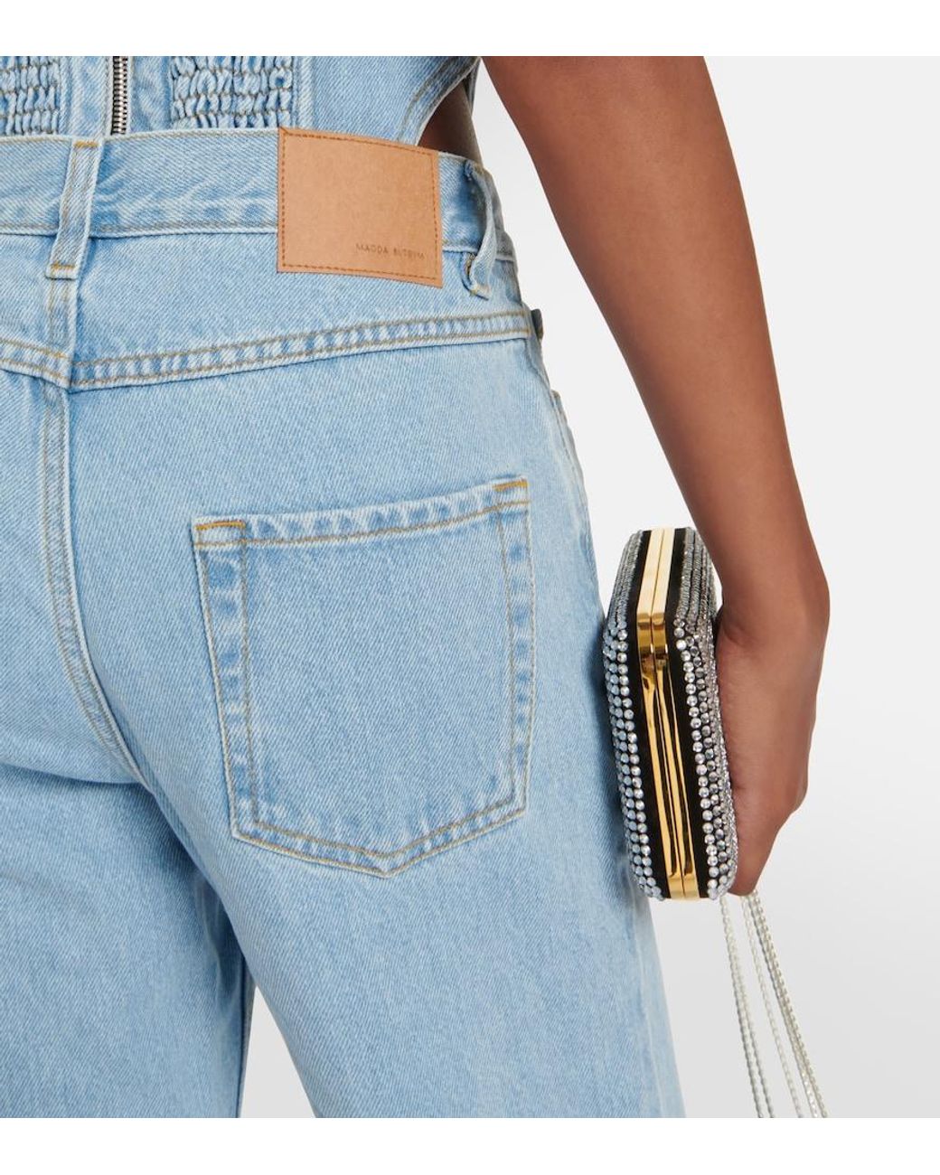 Magda Butrym Blue High-Rise Flared Jeans