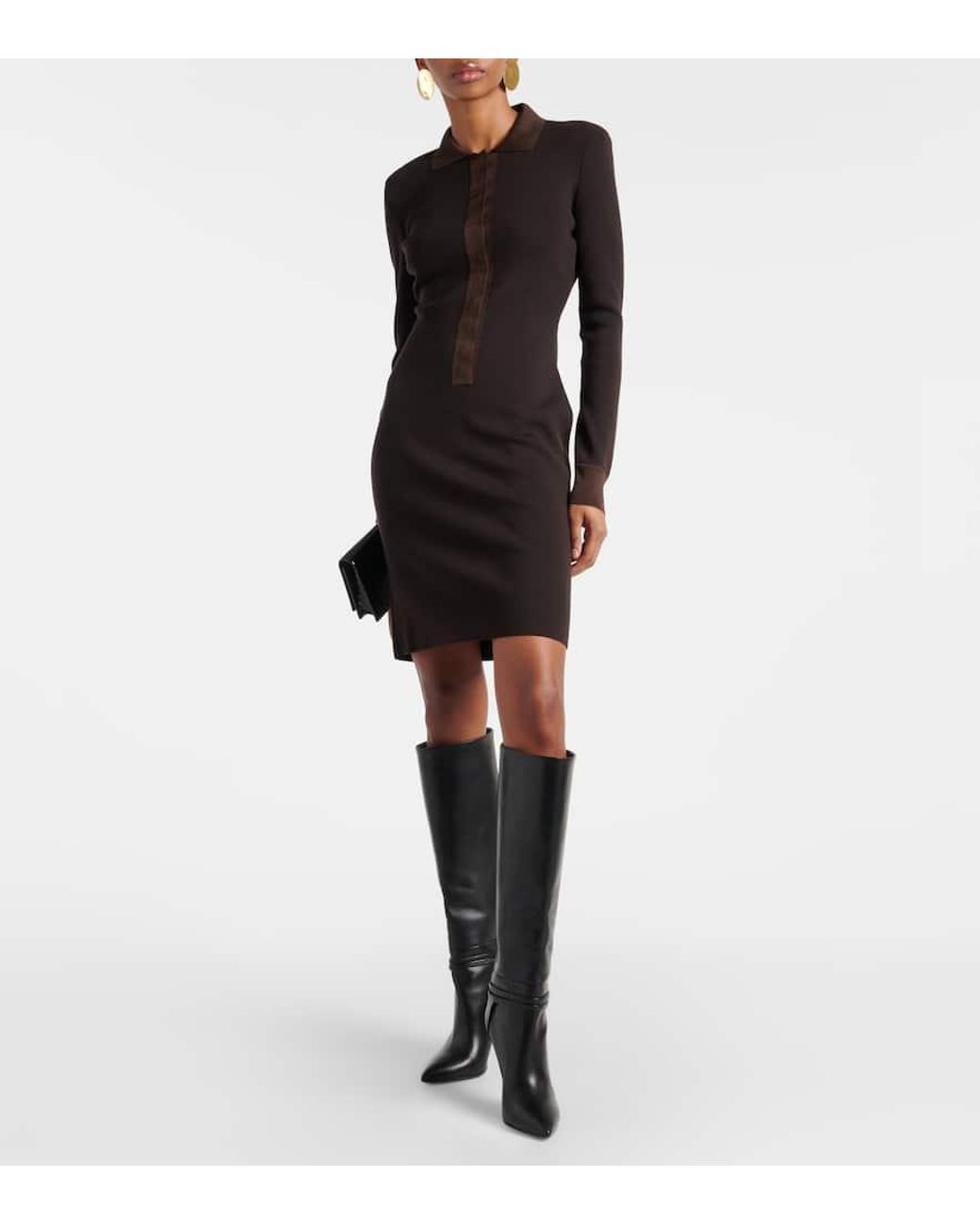 Tom Ford Black Wool And Silk-Blend Minidress