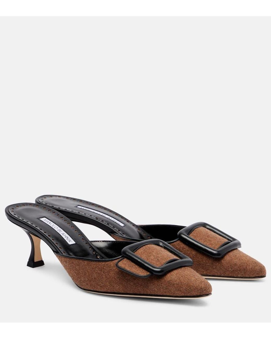 Manolo Blahnik Brown Maysale 50 Mules