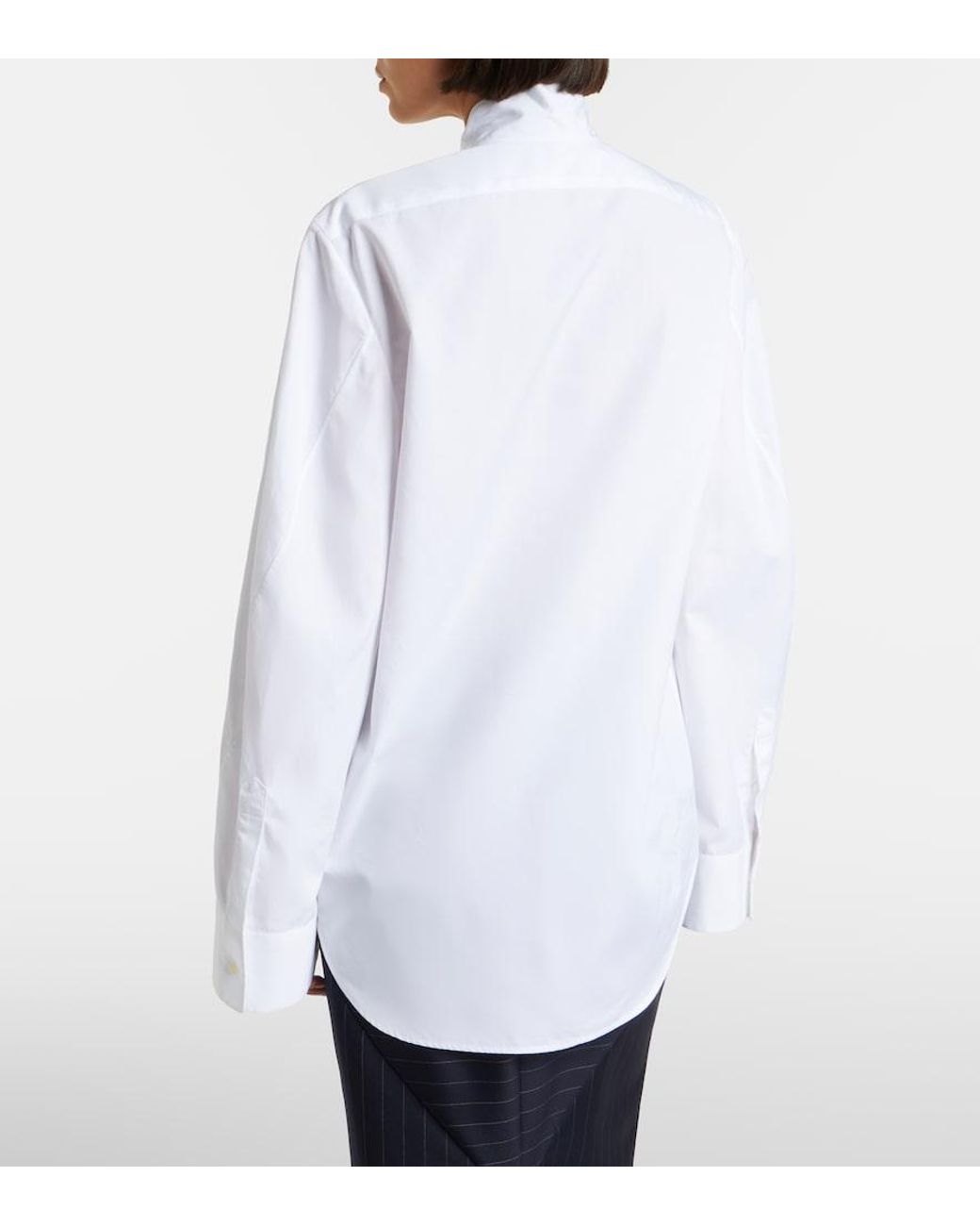 Givenchy White Tie-Neck Cotton Shirt