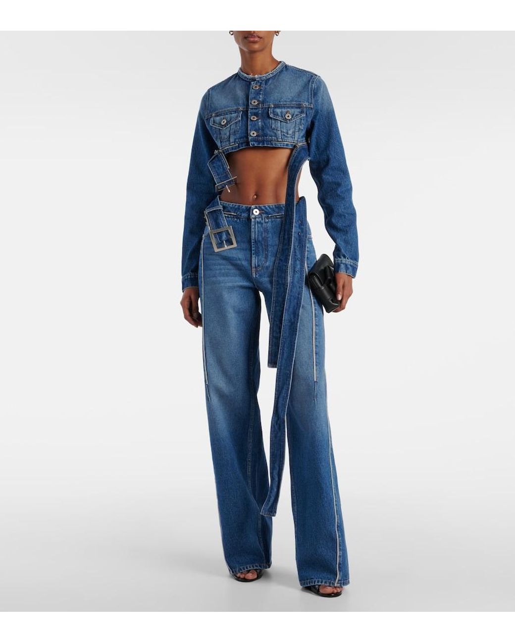 Jean Paul Gaultier Blue Cropped Denim Jacket