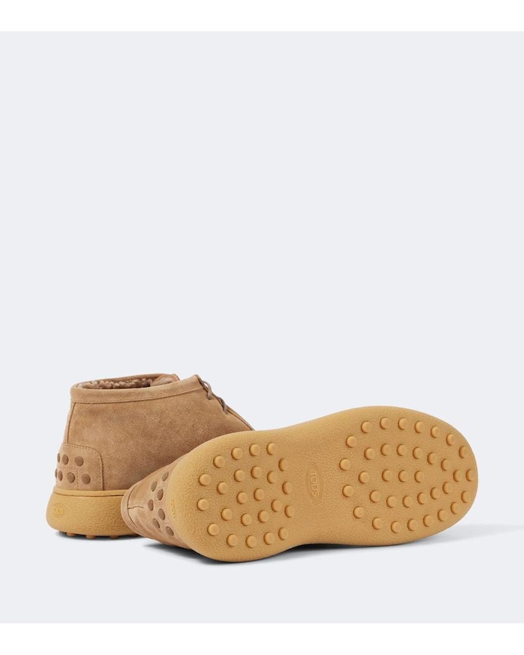 Tod's Natural Suede Lace-Up Boots for men