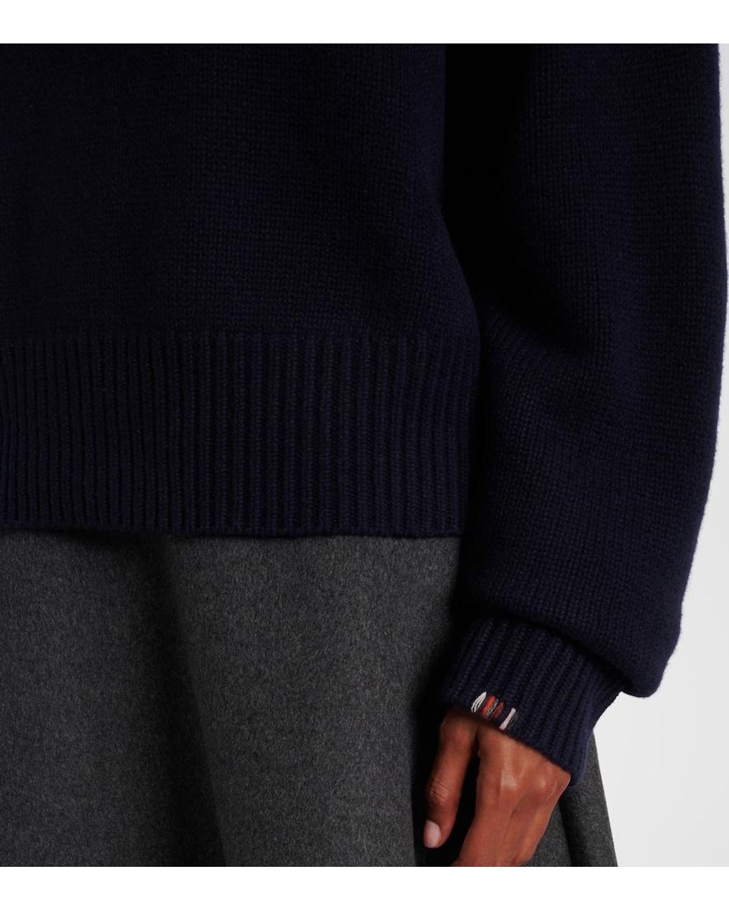 Extreme Cashmere Blue Crop Xtra Cashmere Turtleneck Sweater