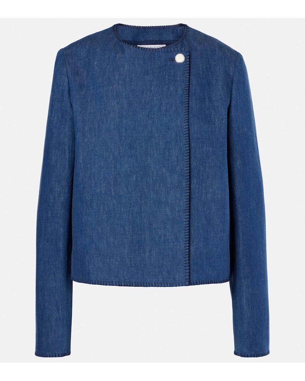 Gabriela Hearst Blue Wyn Cotton And Linen Jacket