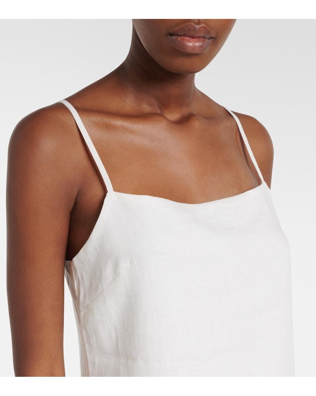 Asceno White Geneva Linen Minidress