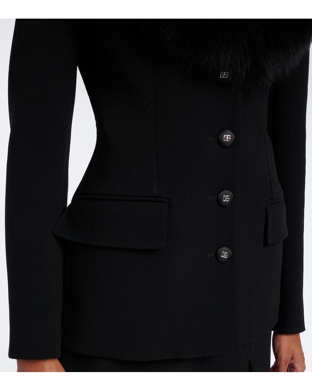 Dolce & Gabbana Black Dg Wool-Blend Jacket