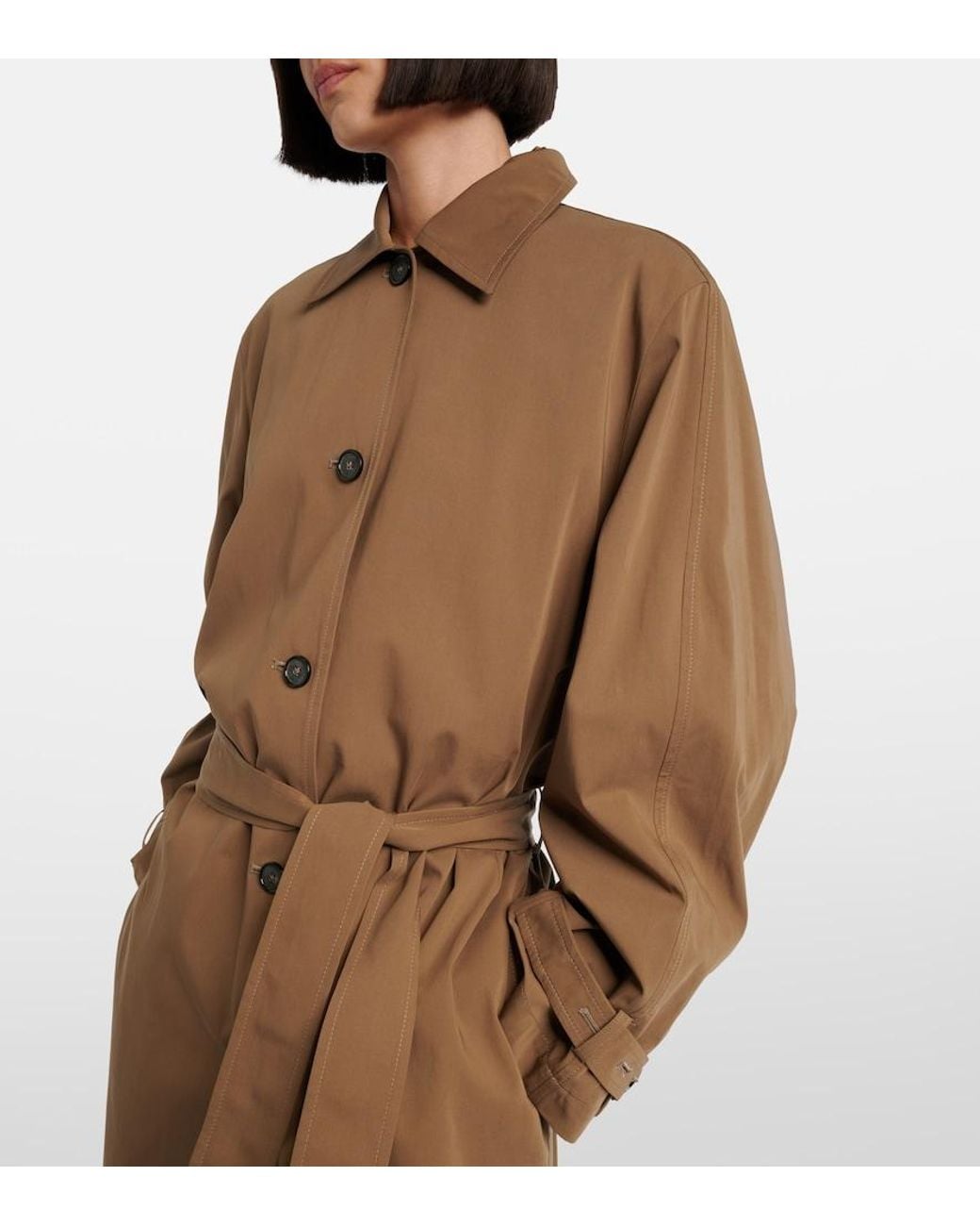 Totême Brown Belted Cotton Trench Coat