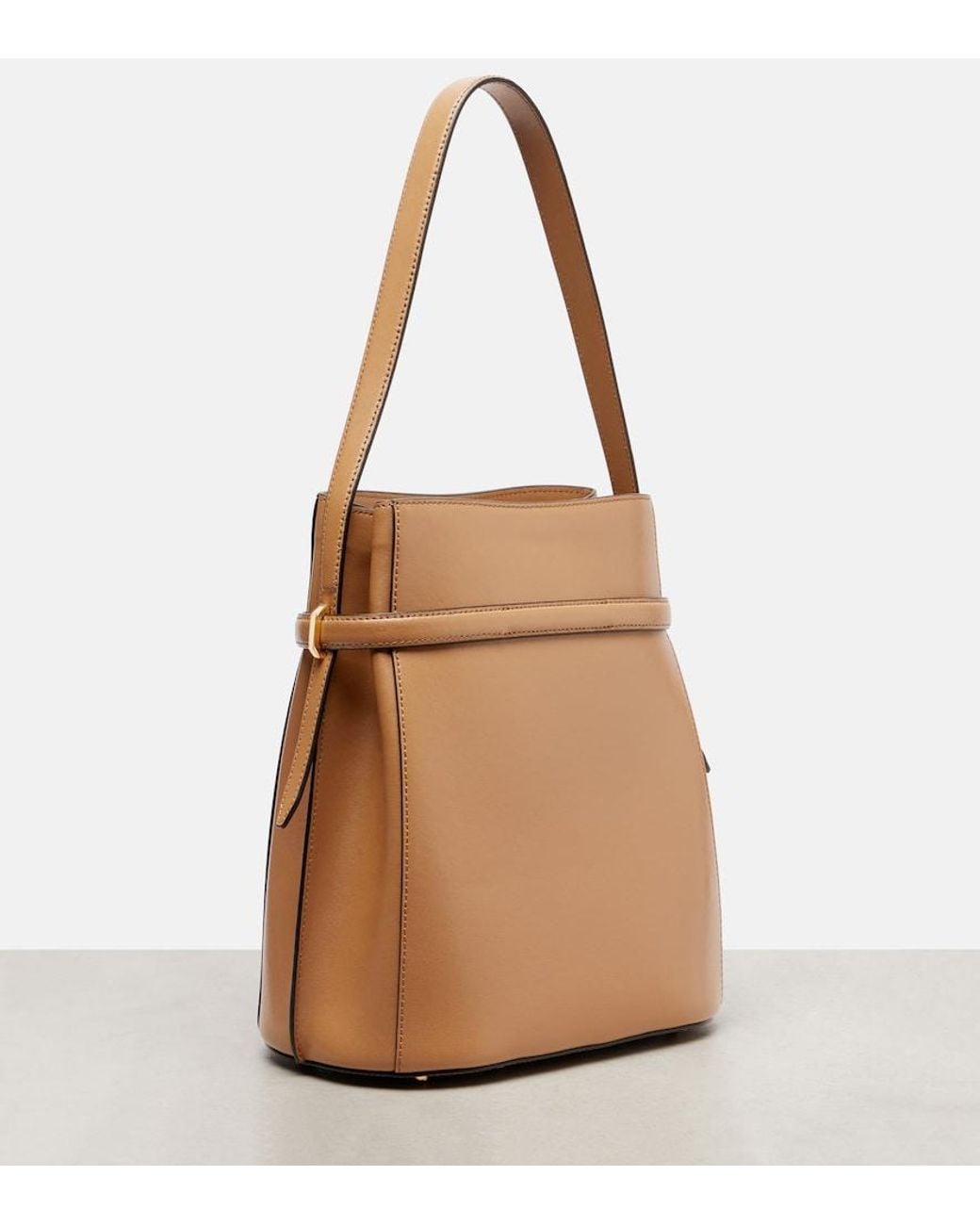 Totême Brown Leather Bucket Bag