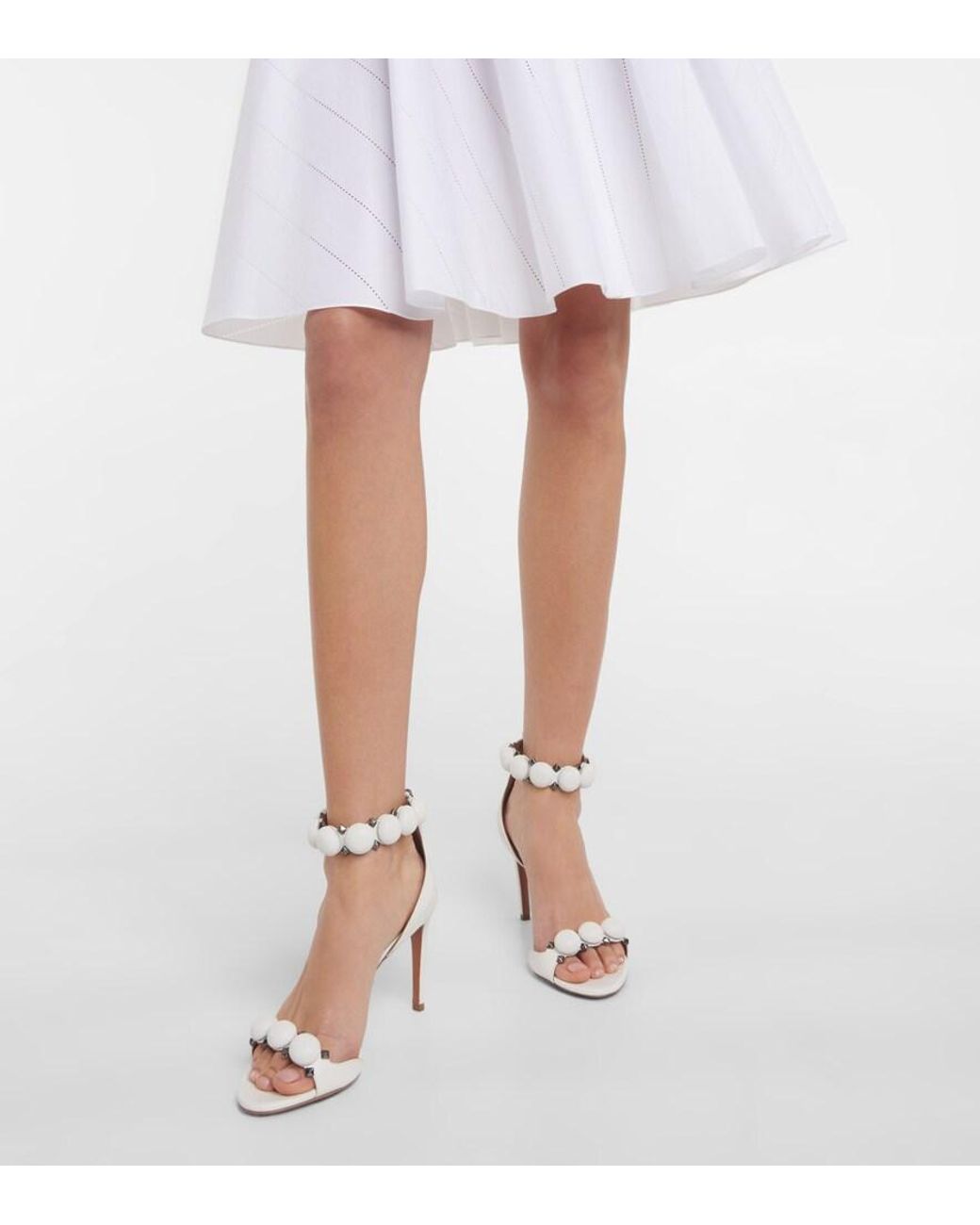 Alaïa White Leather Bombe Sandals 90