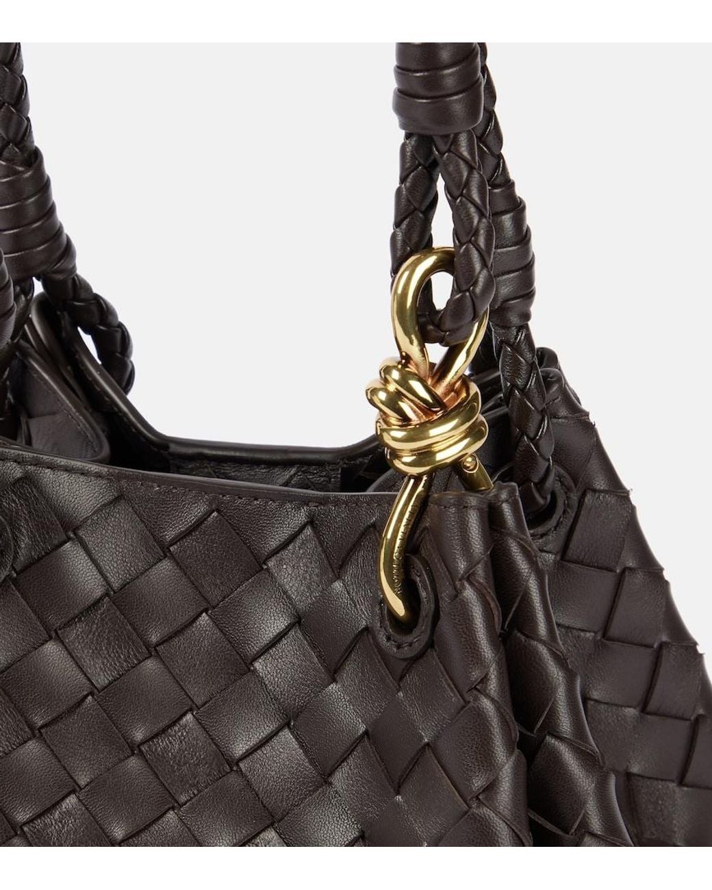 Bottega Veneta Black Parachute Small Intrecciato Leather Shoulder Bag