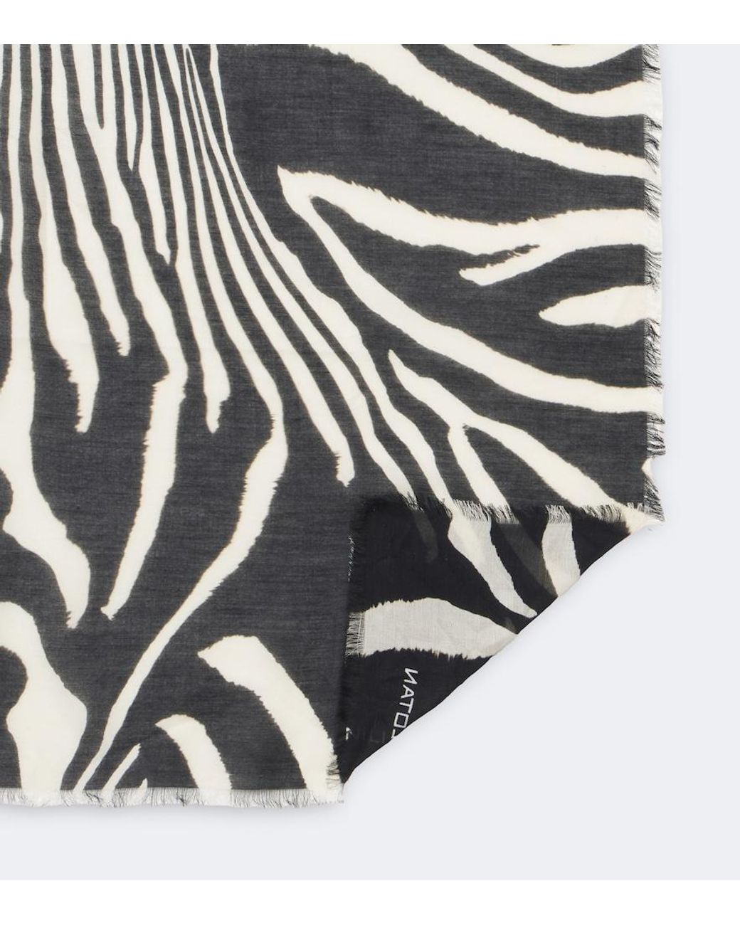 Nili Lotan Black Zebra-Print Scarf