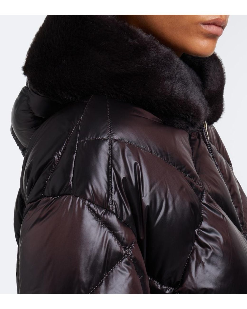 Max Mara Black The Cube Hooded Quilted Down Jacket