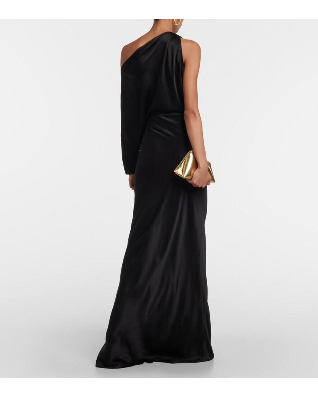 The Sei Black Silk Satin Maxi Skirt