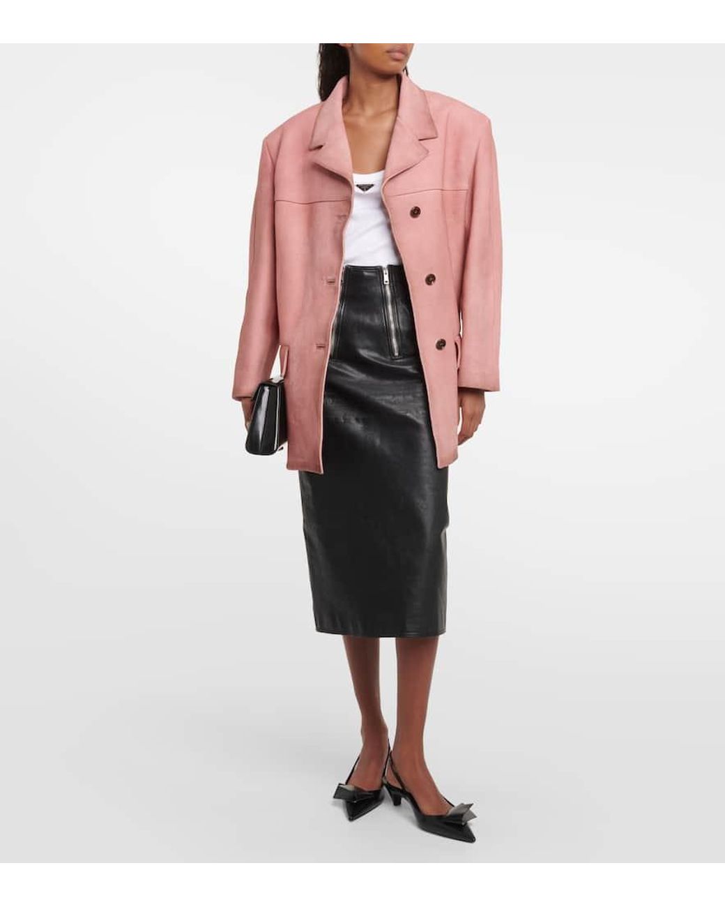 Prada Pink Suede Single-Breasted Jacket