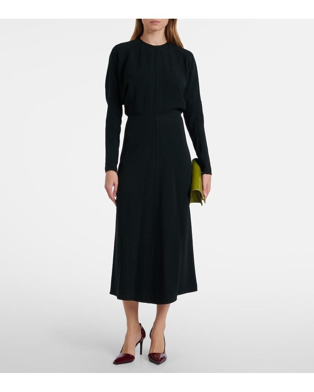 Victoria Beckham Black Cady Midi Dress