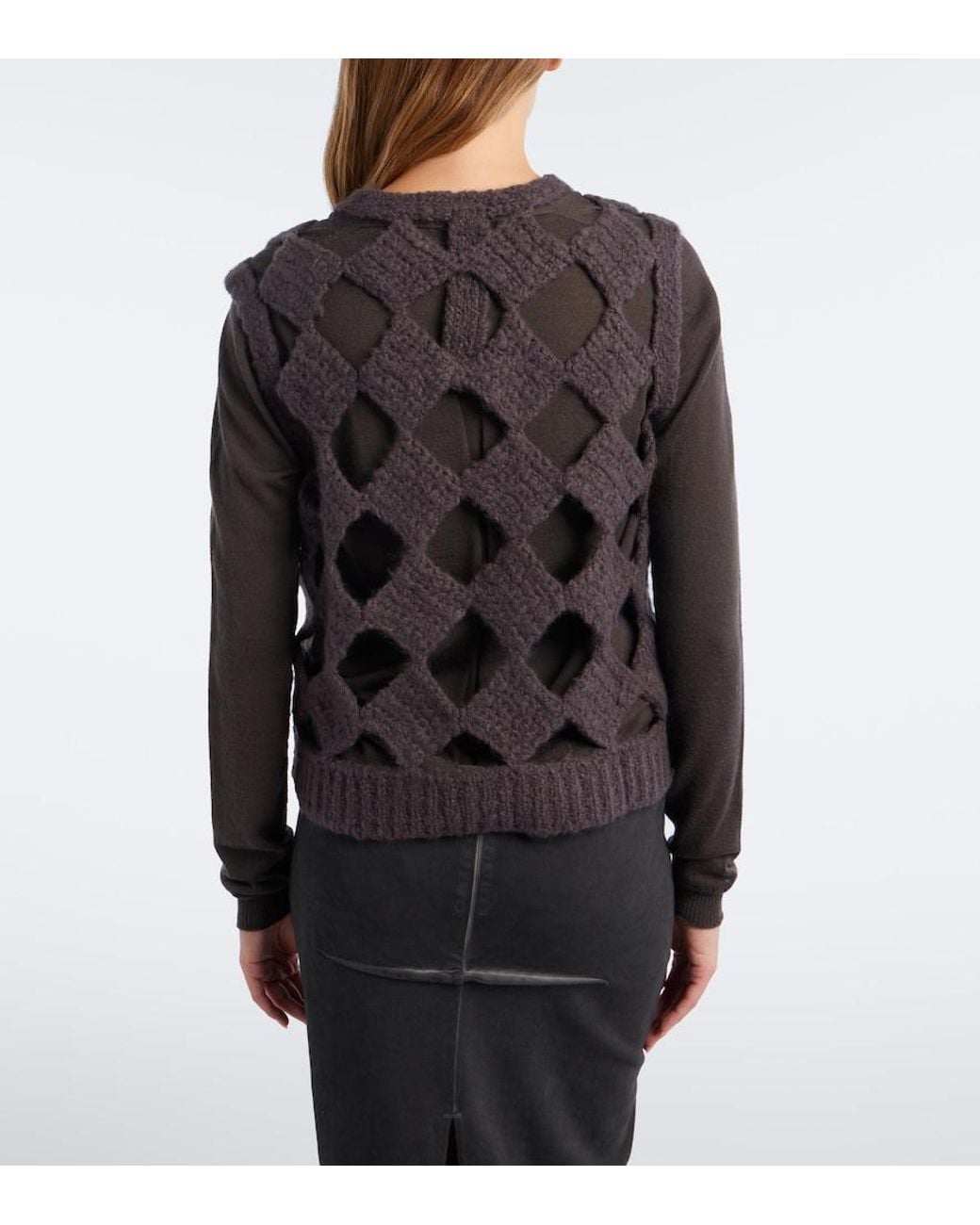 Rick Owens Black Sarutanya Cashmere And Silk Sweater Vest