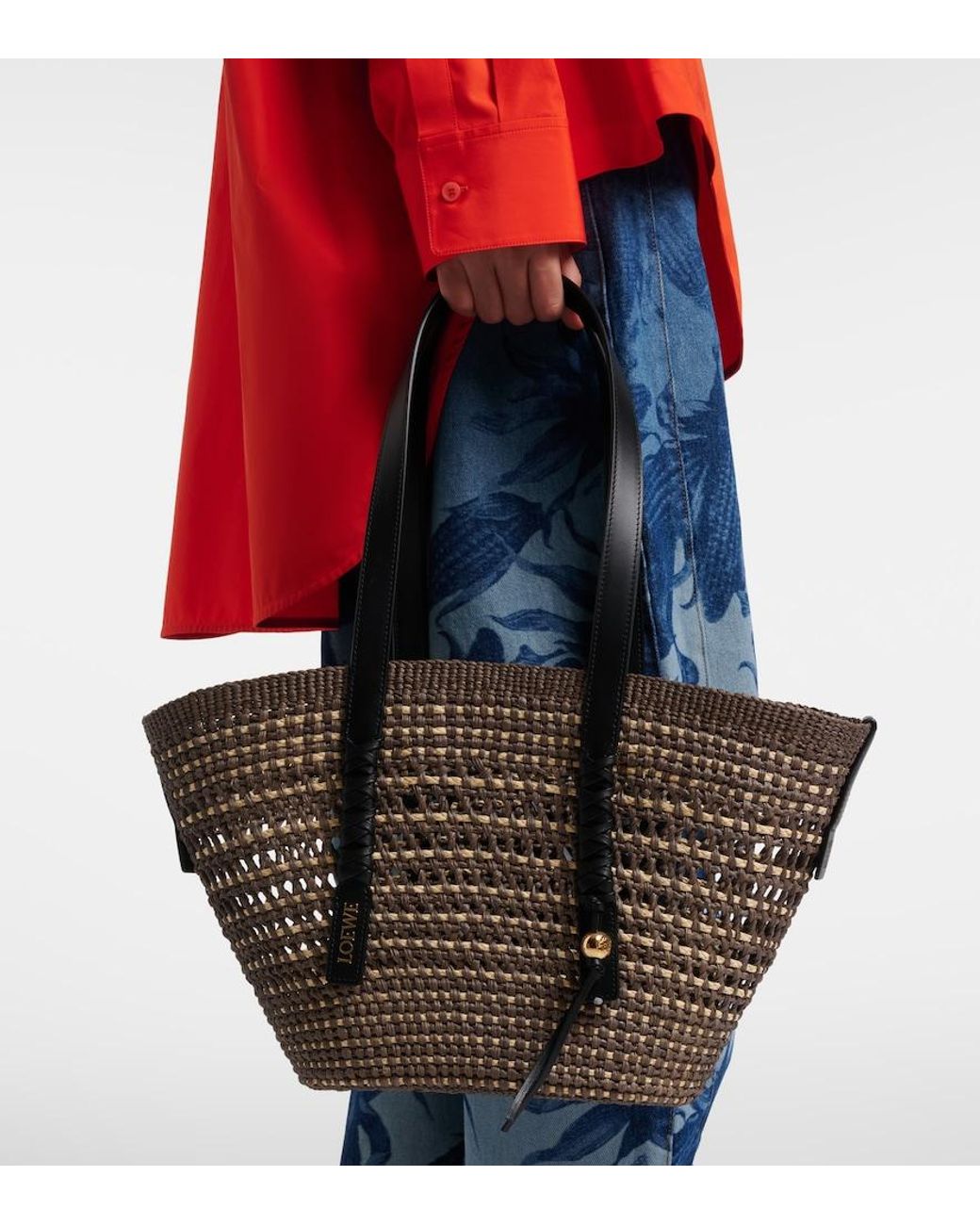 Loewe Green Paula's Ibiza Braid Medium Basket Bag
