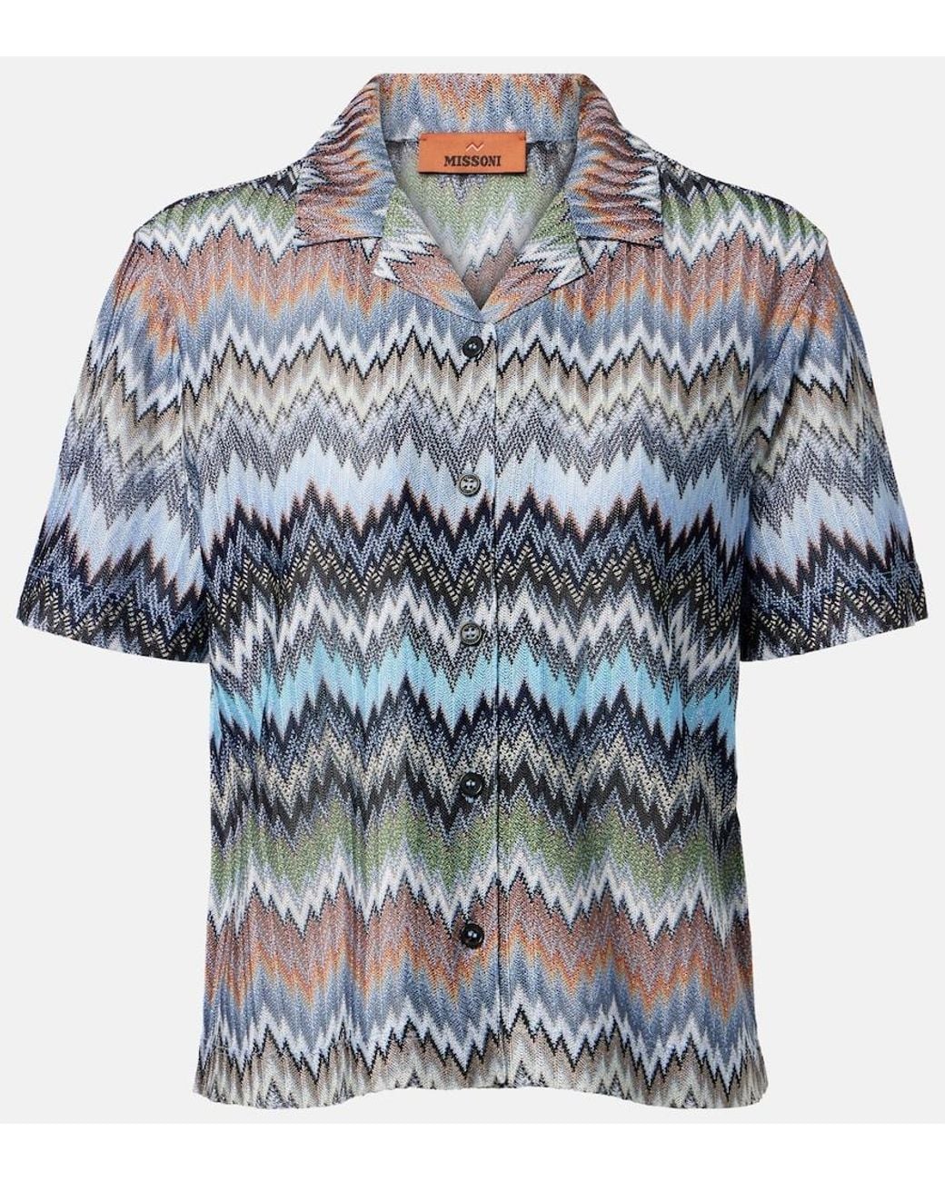 Missoni Blue Zigzag Intarsia Shirt