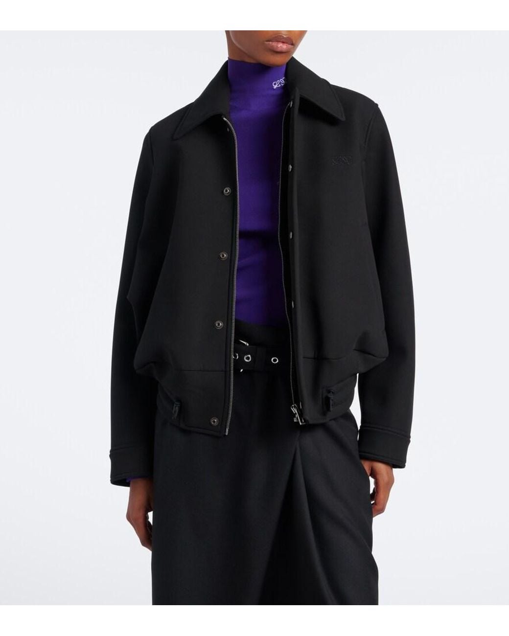 Loewe Black Double L Cotton Blouson Jacket