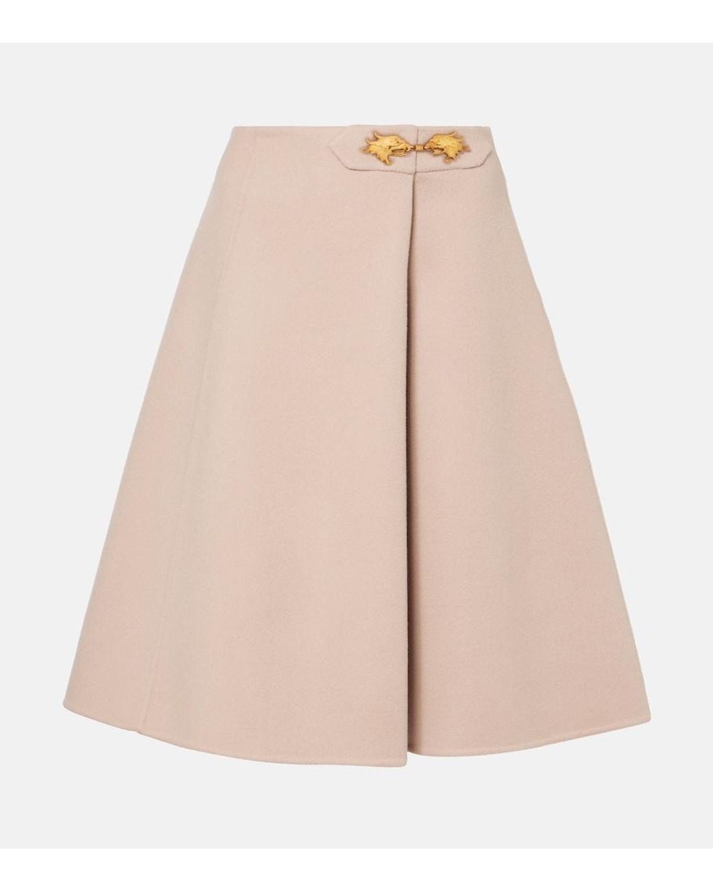 Valentino Garavani Natural Wool And Cashmere Midi Skirt