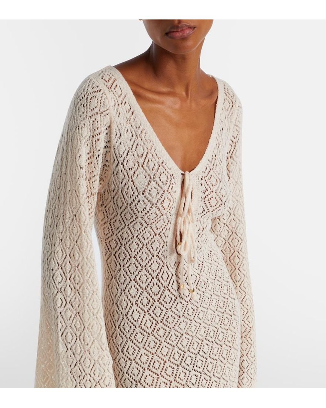 Bananhot White Joan Open-Knit Beach Cover-Up