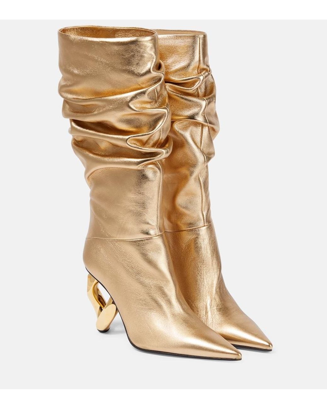 J.W. Anderson Natural Chain Leather Knee-High Boots