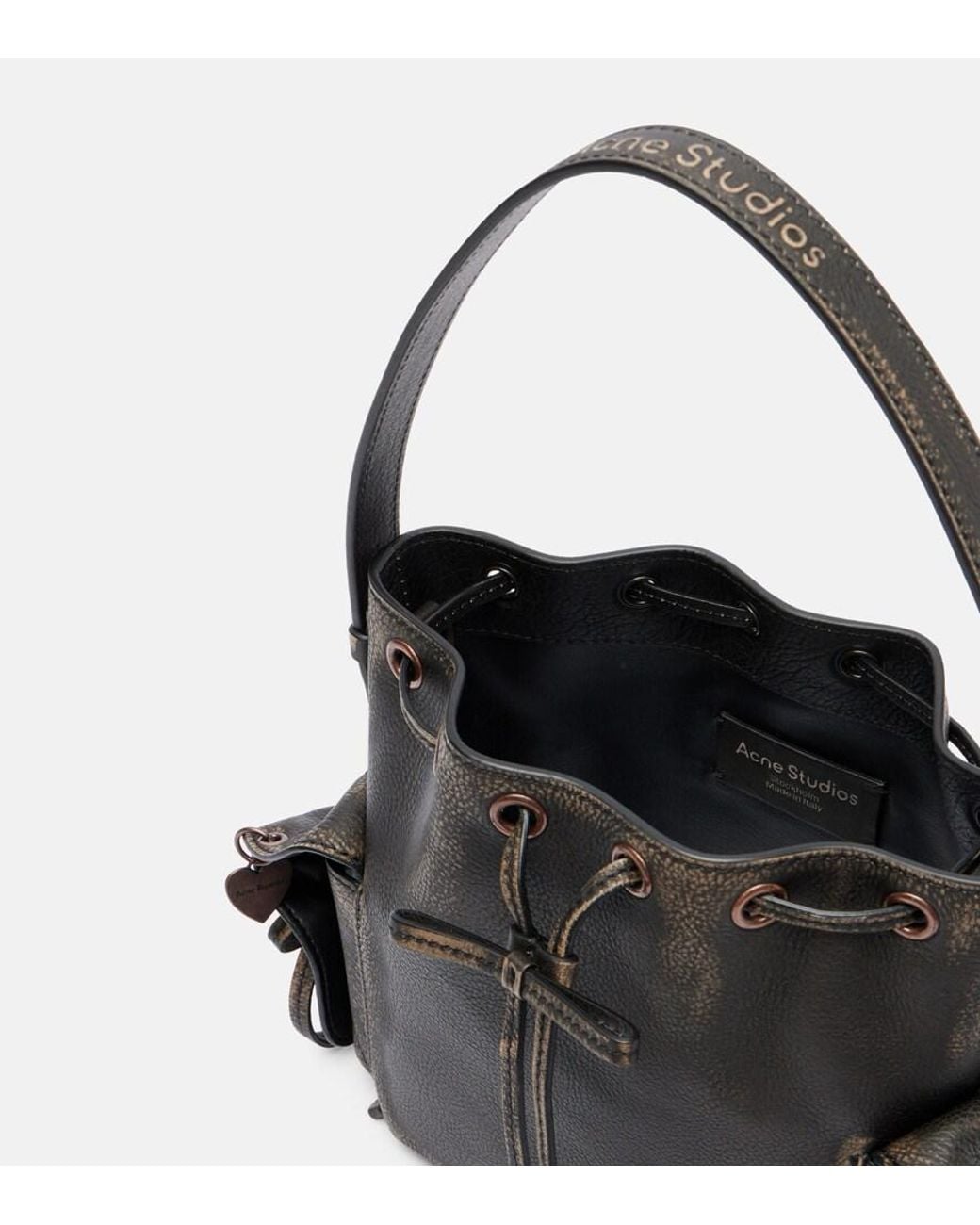 Acne Black Bucket Bag Aus Leder