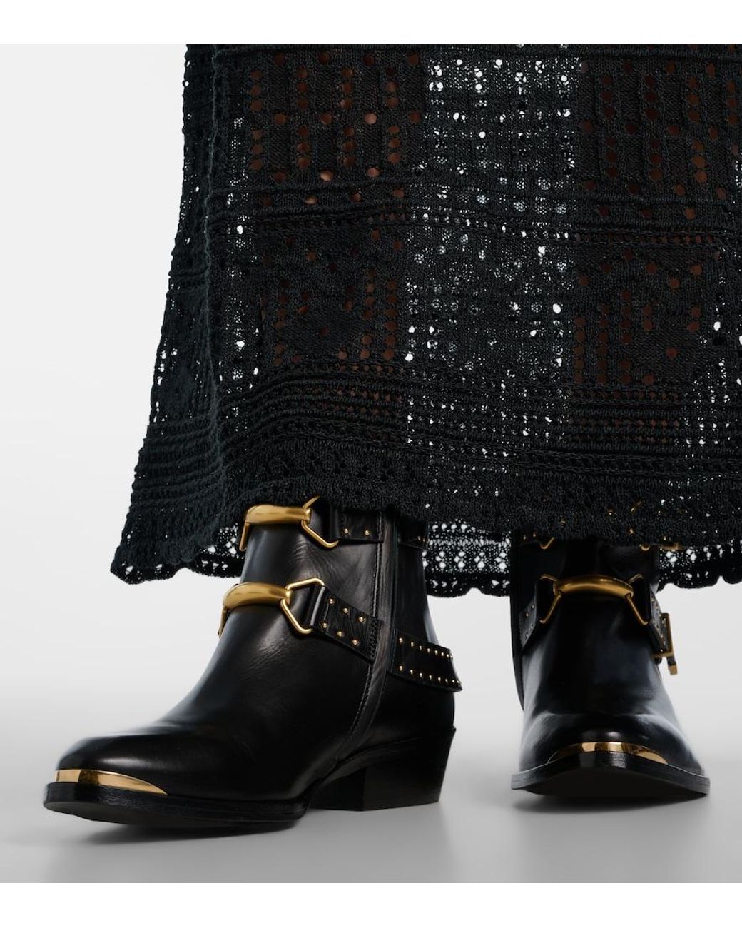 Isabel Marant Black Zalya Studded Leather Ankle Boots