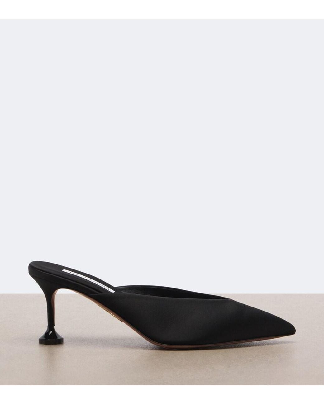 Aquazzura Black Bisous Satin Mules
