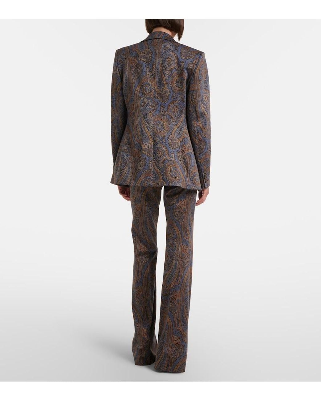 Etro Gray Paisley Flared Pants
