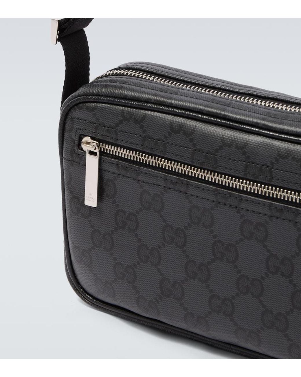 Gucci Black Essence Mini Gg Canvas Crossbody Bag for men