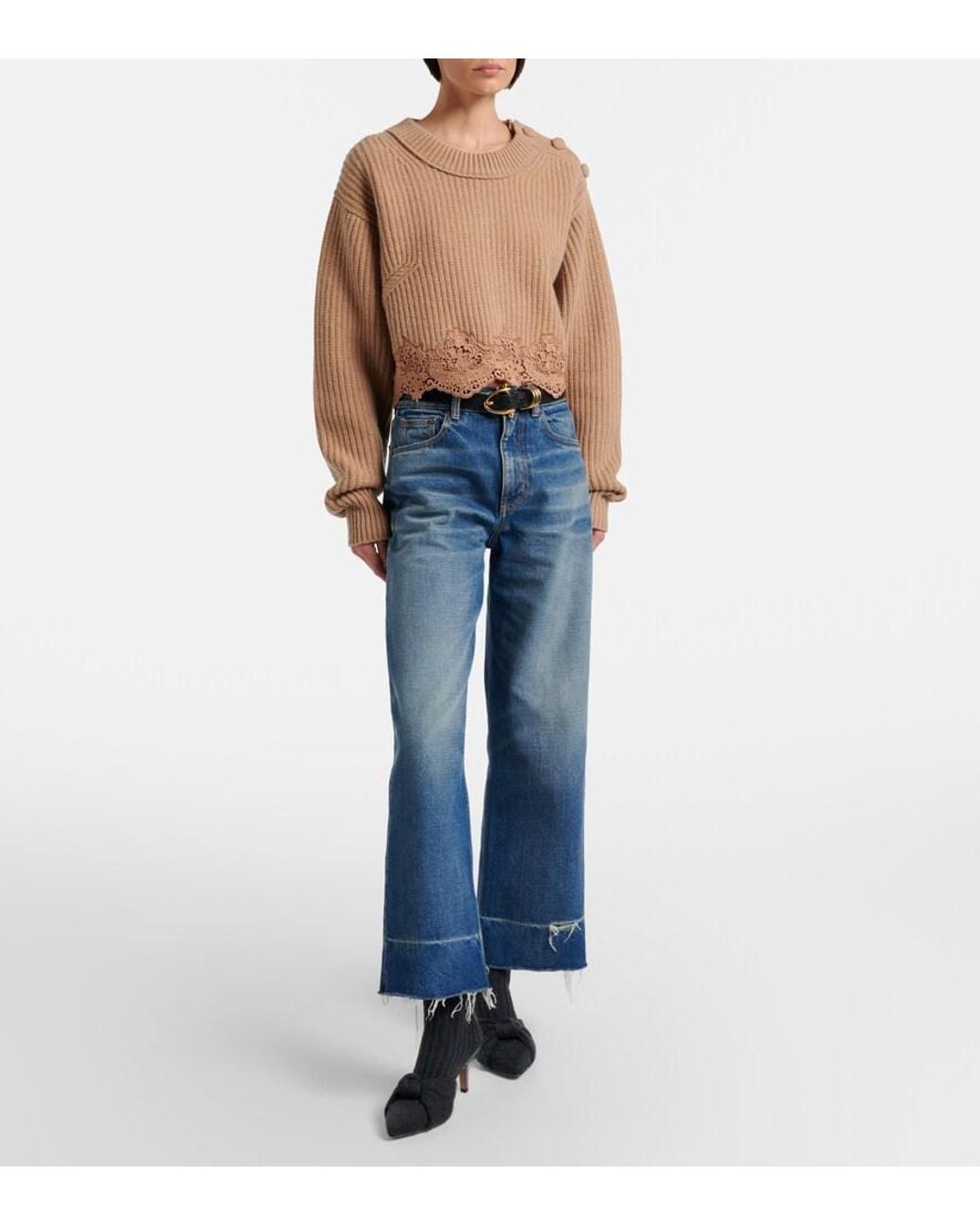 Chloé Black Ribbed-Knit Sock Boots