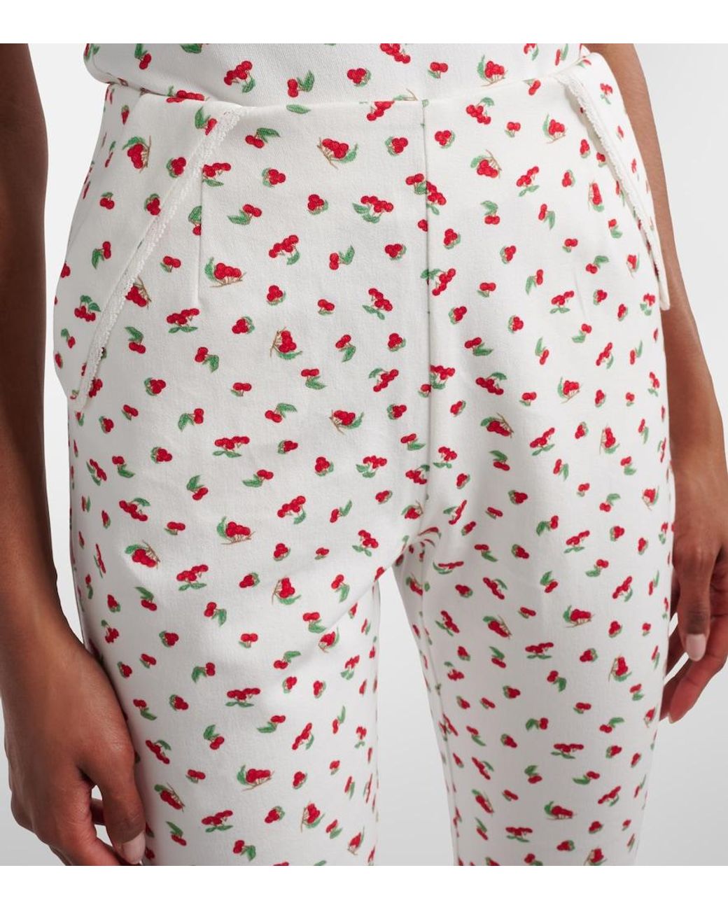 Posse White Ebony Printed Cotton-Blend Capri Pants