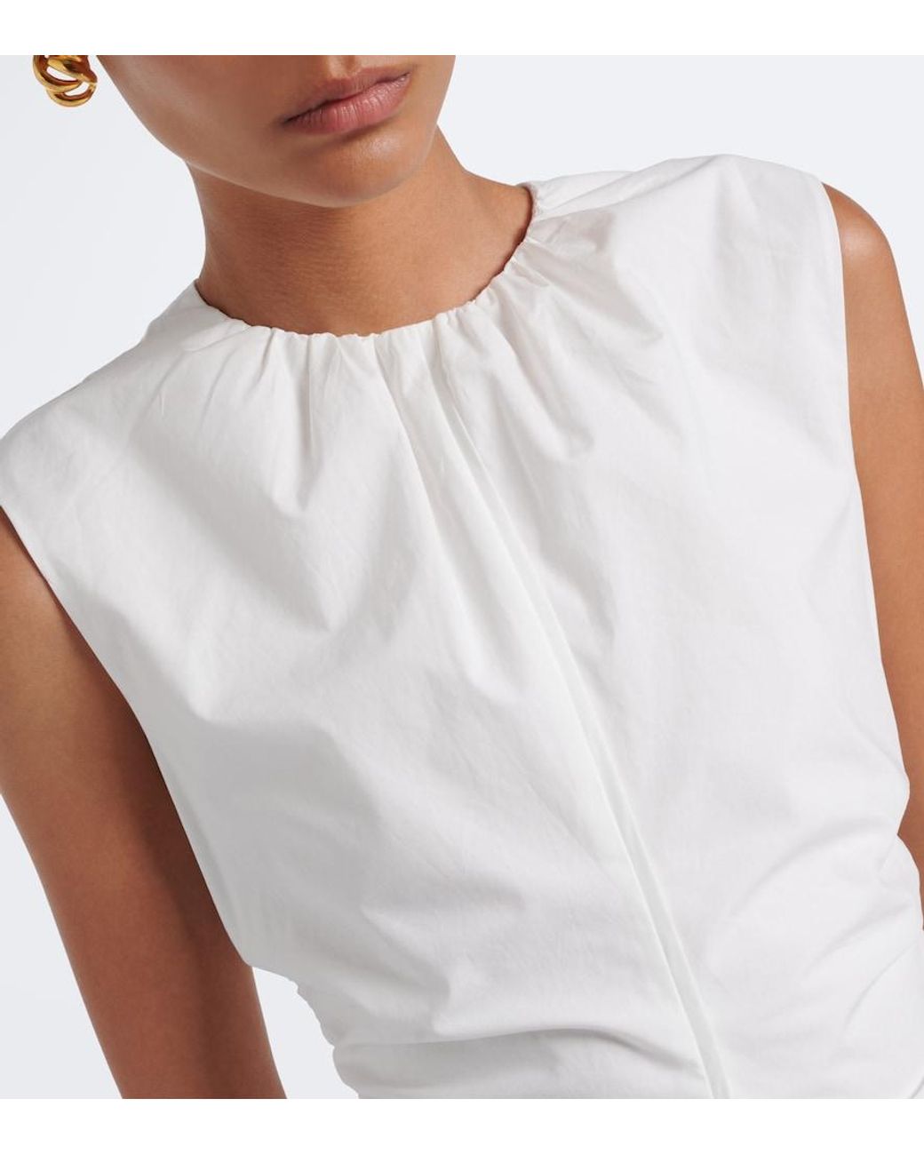 Sir White Klara Ruched Cotton Minidress