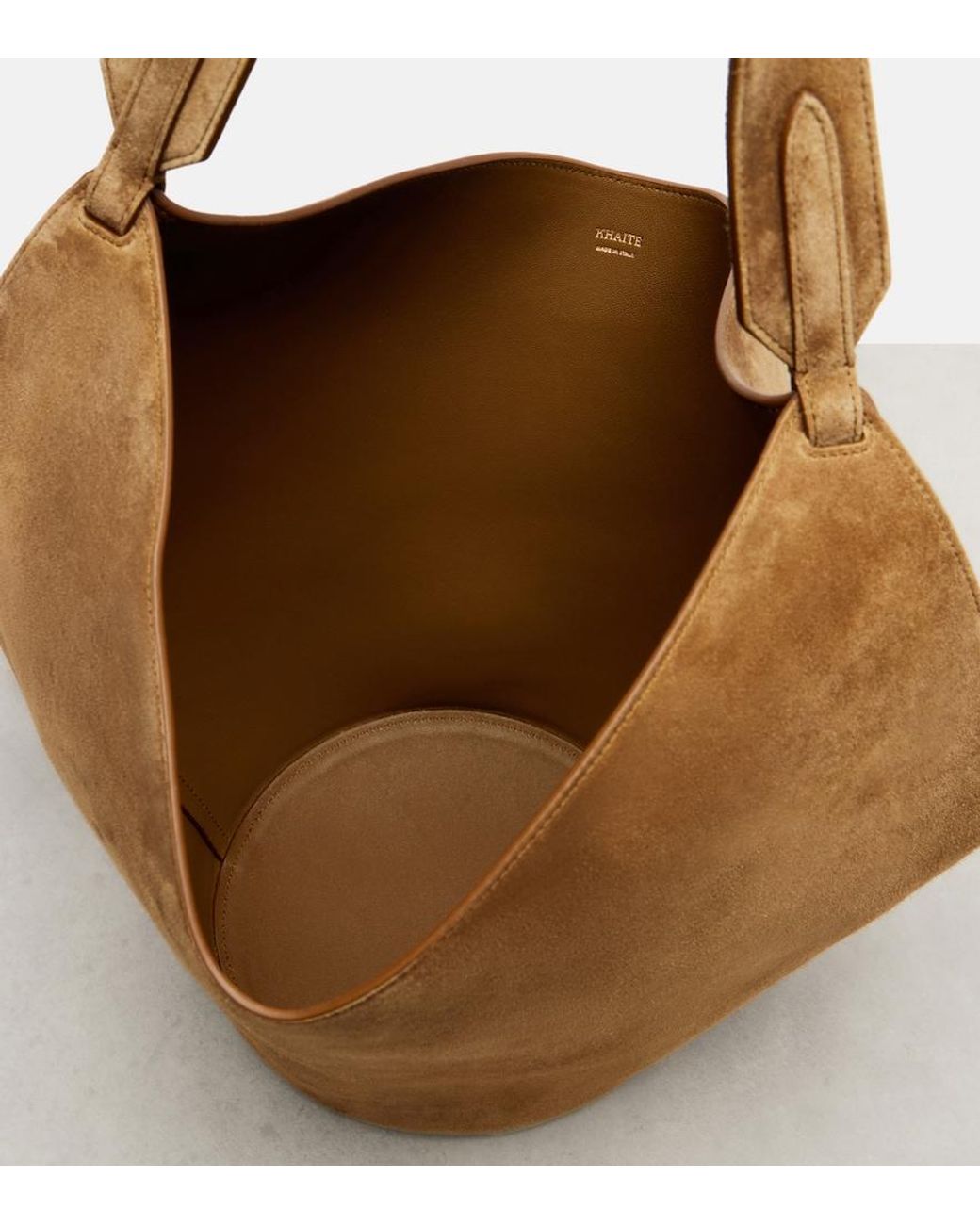 Khaite Brown Lotus Small Suede Tote Bag