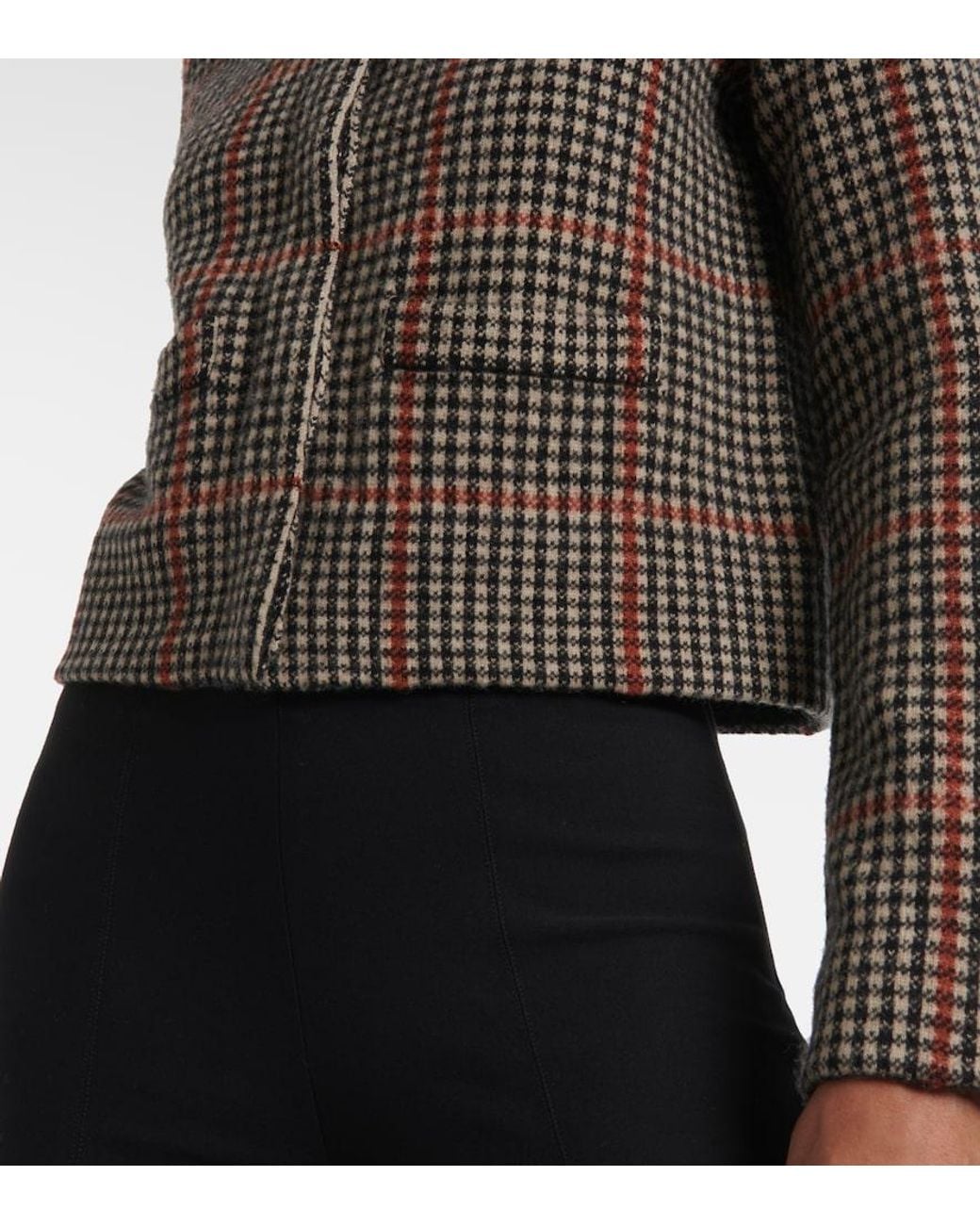 Vince Black Checked Wool Cardigan