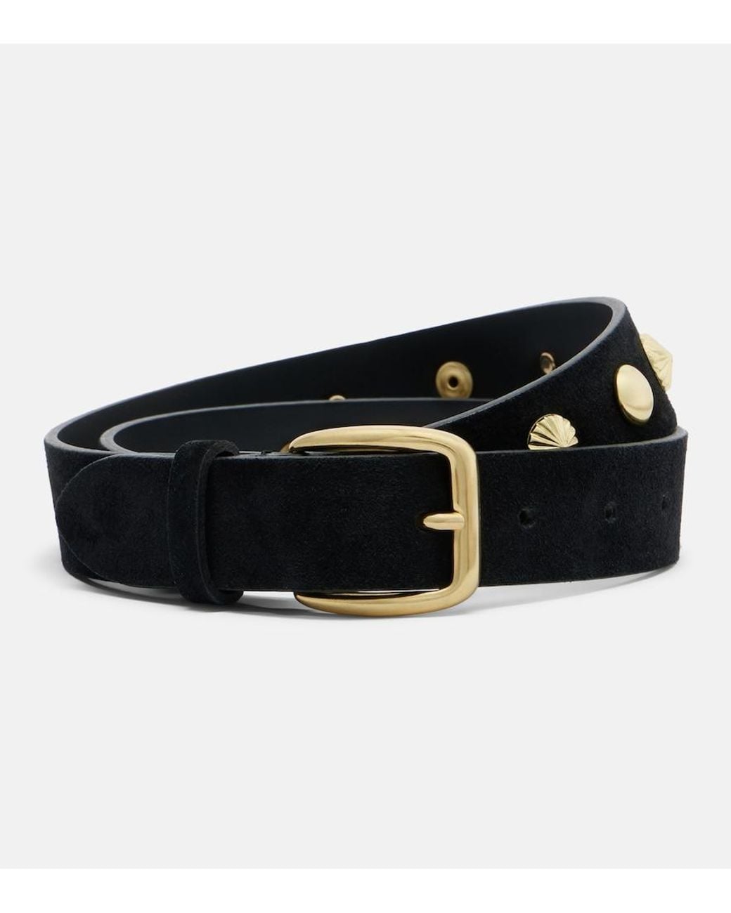 Nour Hammour Black Eden Studded Suede Belt