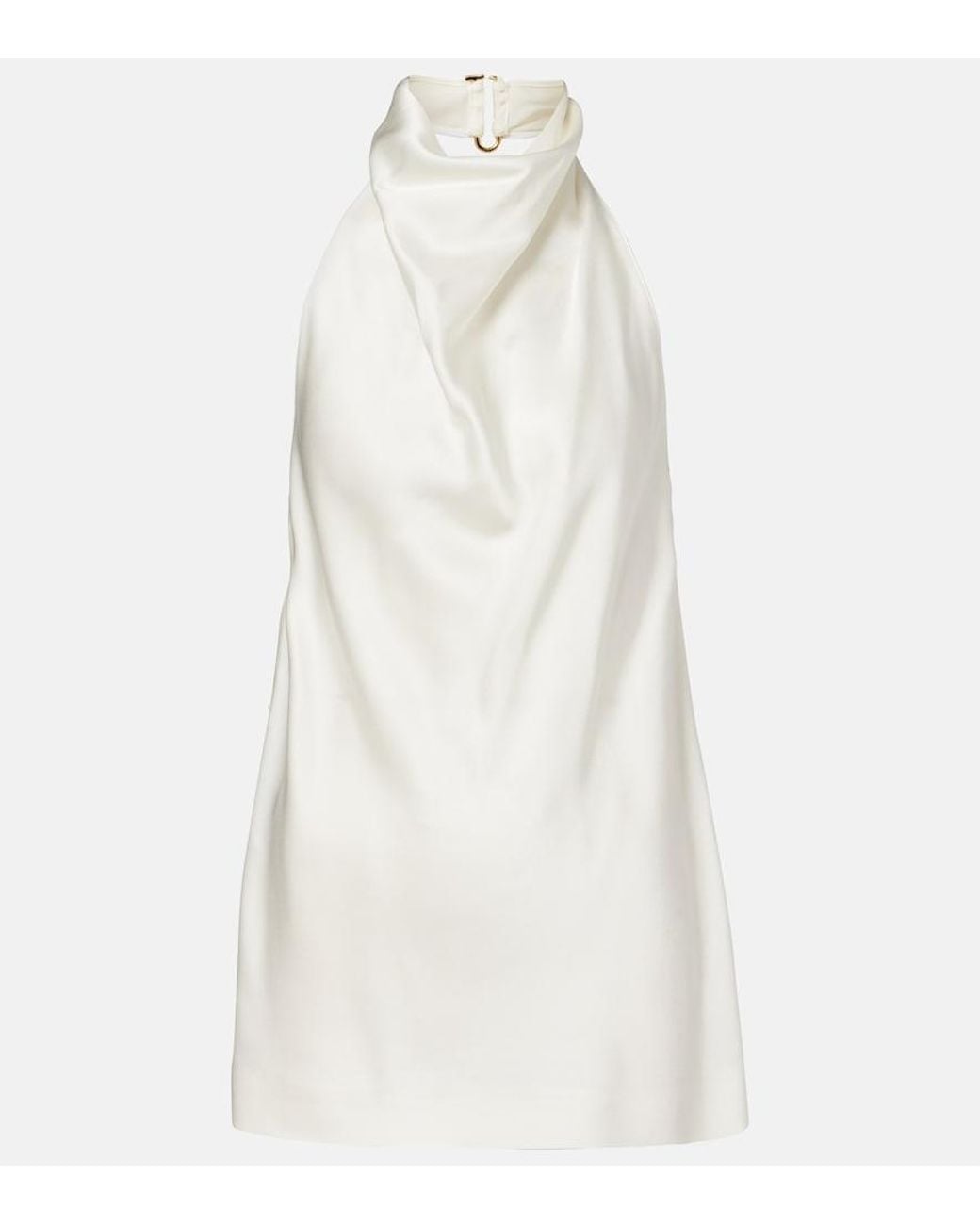 Stella McCartney White Satin Halterneck Top