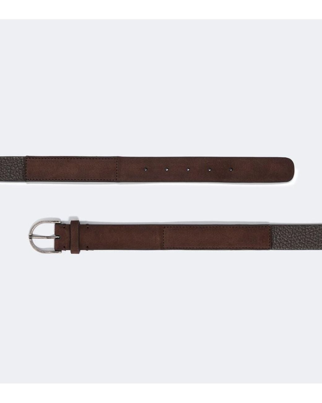 Giorgio Armani Brown Leather And Suede Belt for men