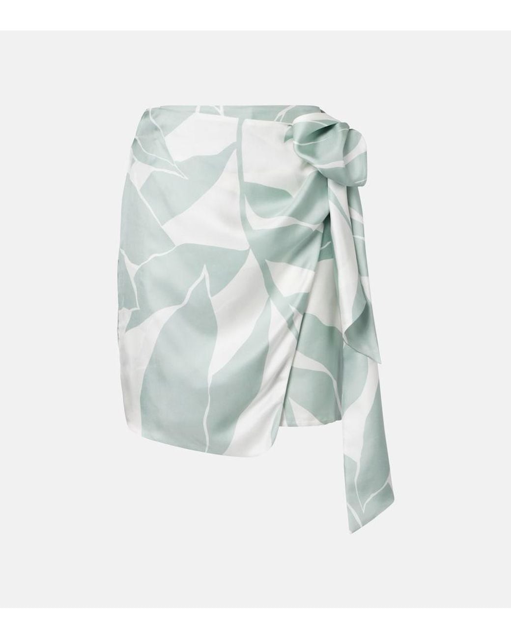 Max Mara Blue Strano Printed Silk Twill Miniskirt